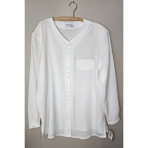 Vintage 90s Truffles YB Blouse XL 18-20 Ivory NWT Sears Made USA Deadstock NWT